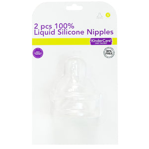 2pcs Wide Neck Silicone Nipple (Slow Flow)