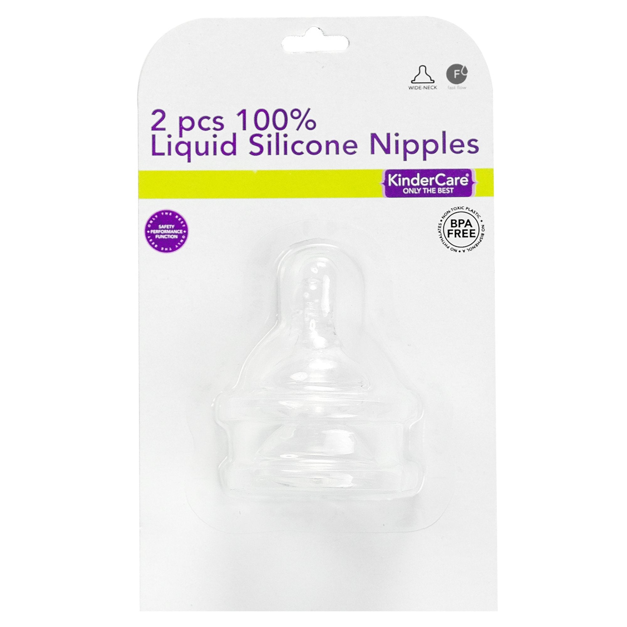 2pcs Wide Neck Silicone Nipple (Fast Flow)