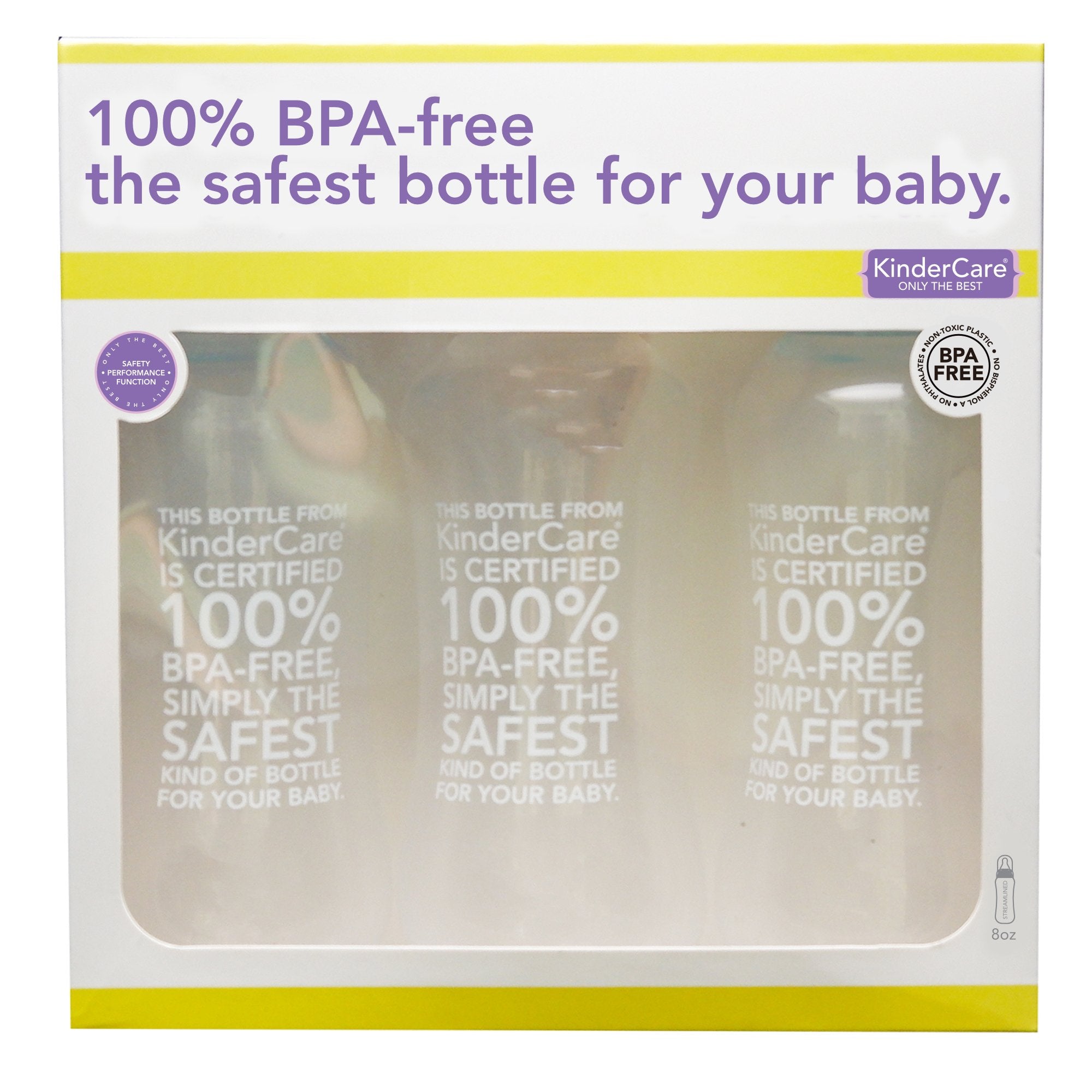 8oz BPA-Free Streamlined Bottle (Set of 3)